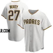 Matt Beaty Men's San Diego Padres White/Brown Replica Home Jersey