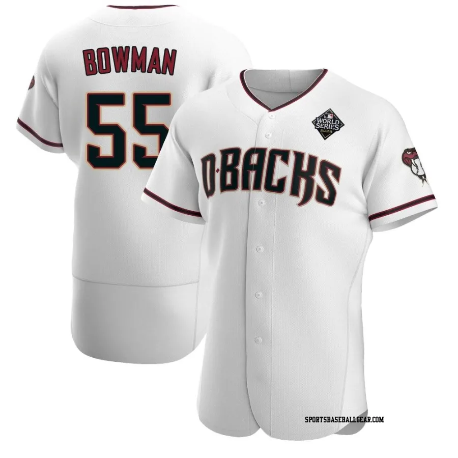 Matt Bowman Men's Arizona Diamondbacks White Authentic Crimson Home 2023 World Series Jersey