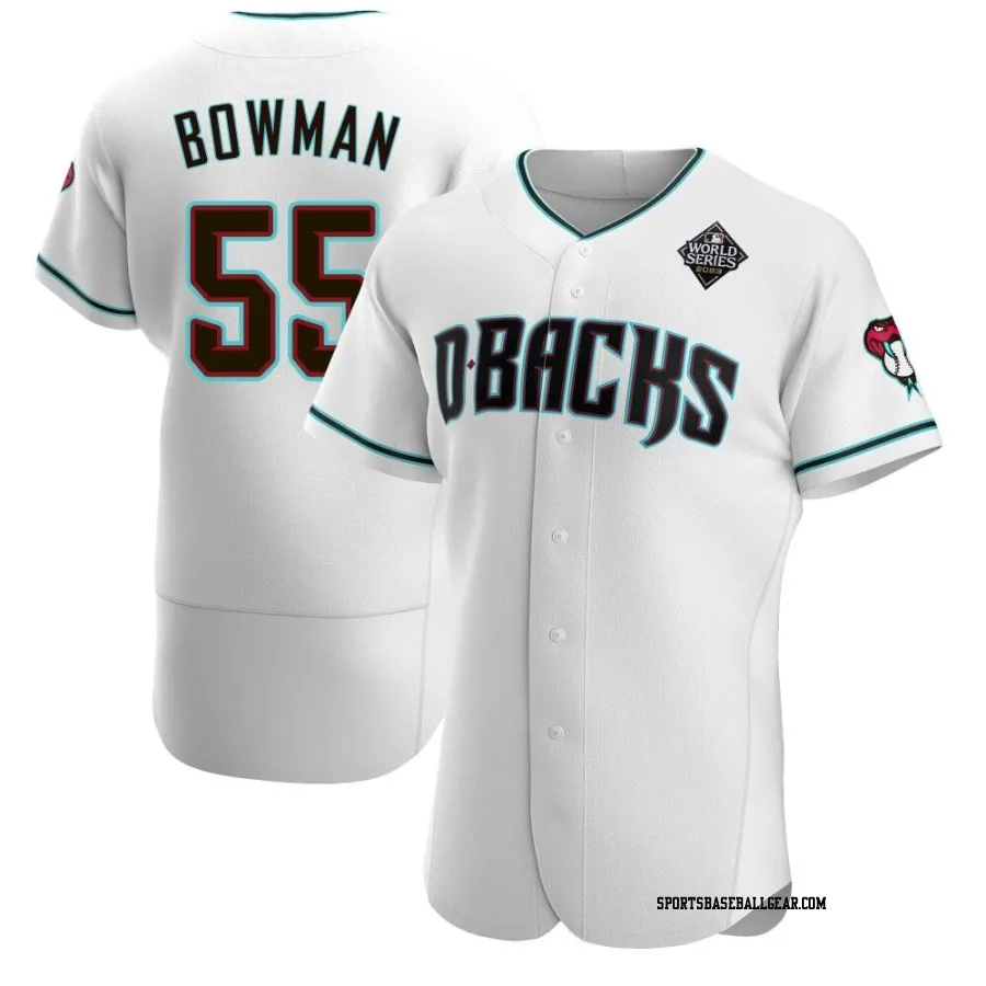 Matt Bowman Men's Arizona Diamondbacks White Authentic Teal Alternate 2023 World Series Jersey