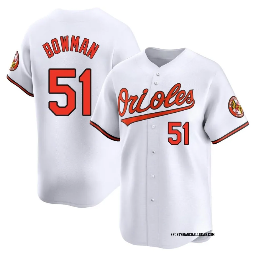 Matt Bowman Men's Baltimore Orioles White Limited Home Jersey