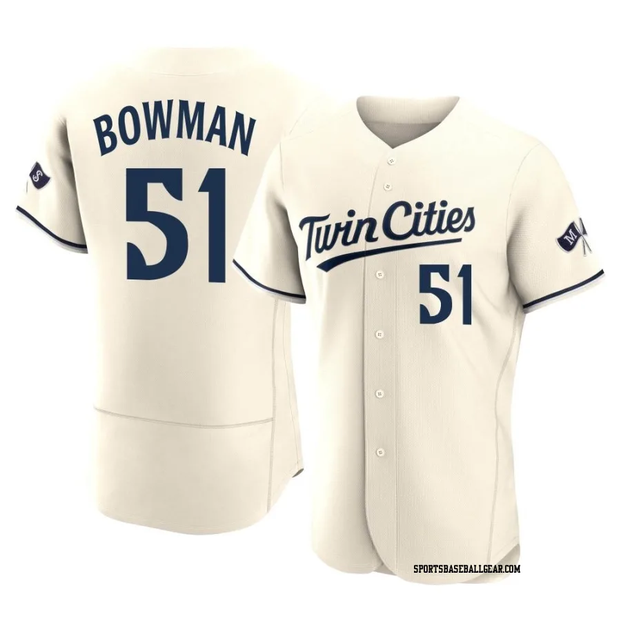 Matt Bowman Men's Minnesota Twins Cream Authentic Alternate 2023 Jersey