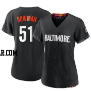 Matt Bowman Women's Baltimore Orioles Black Authentic 2023 City Connect Jersey