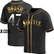 Matt Brash Men's Seattle Mariners Black Golden Replica Alternate Jersey