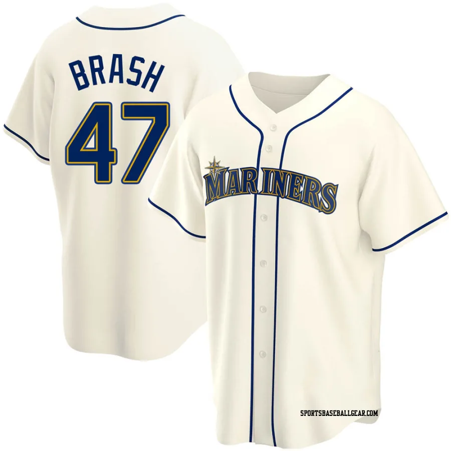 Matt Brash Men's Seattle Mariners Cream Replica Alternate Jersey