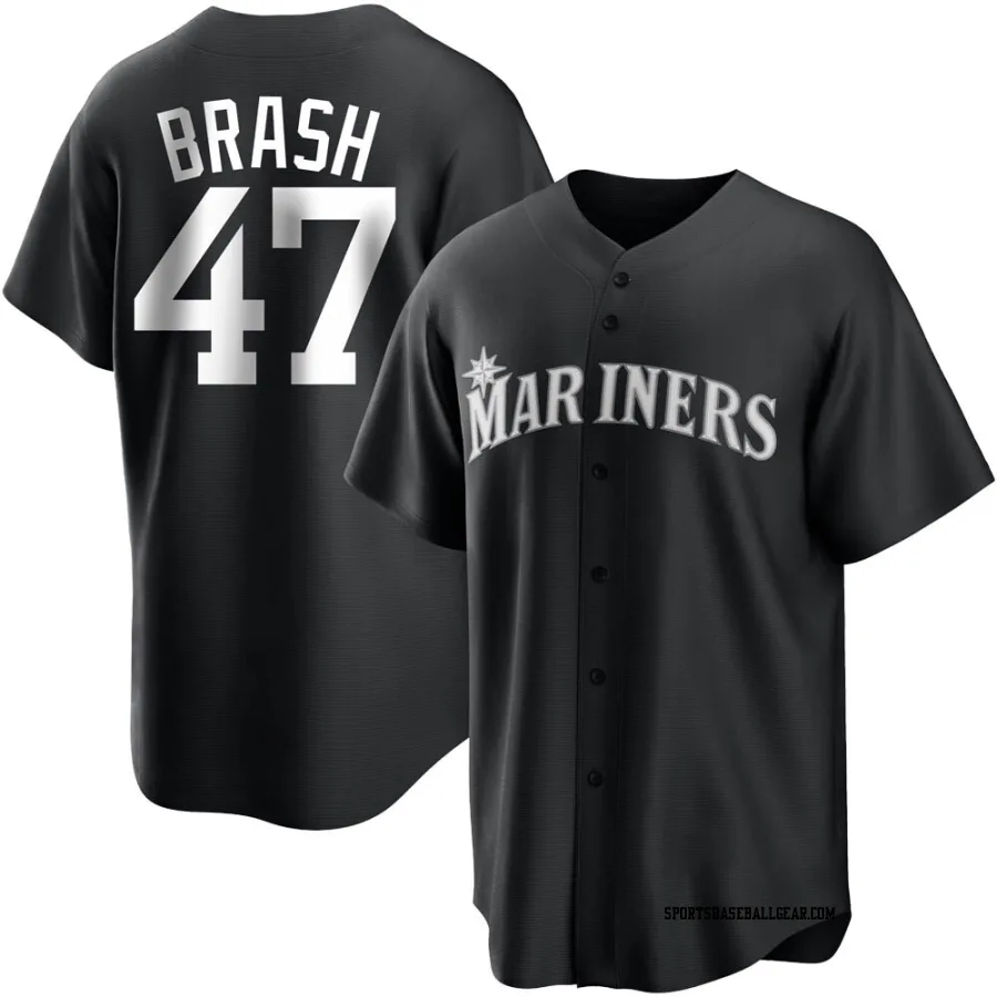 Matt Brash Youth Seattle Mariners Black/White Replica Jersey