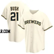 Matt Bush Men's Milwaukee Brewers Cream Replica Home Jersey