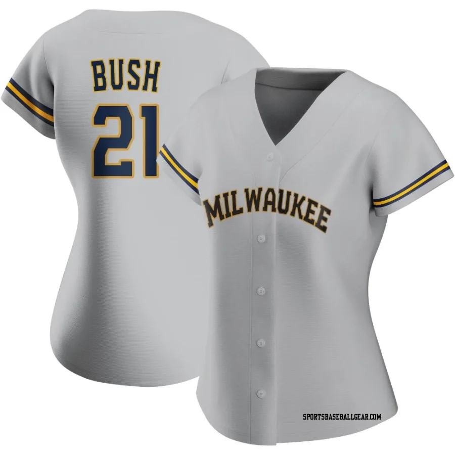 Matt Bush Women's Milwaukee Brewers Gray Authentic Road Jersey