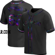 Matt Carasiti Men's Colorado Rockies Black Holographic Replica Alternate Jersey