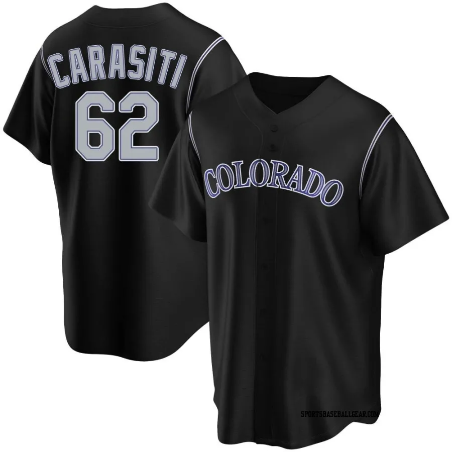 Matt Carasiti Men's Colorado Rockies Black Replica Alternate Jersey