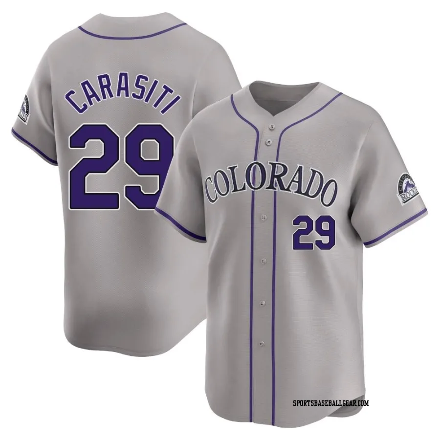 Matt Carasiti Men's Colorado Rockies Gray Limited Road Jersey