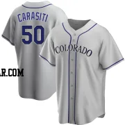 Matt Carasiti Men's Colorado Rockies Gray Replica Road Jersey