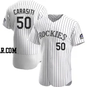 Matt Carasiti Men's Colorado Rockies White Authentic Home Jersey