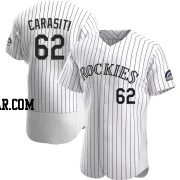 Matt Carasiti Men's Colorado Rockies White Authentic Home Jersey