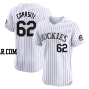 Matt Carasiti Men's Colorado Rockies White Elite Home Jersey