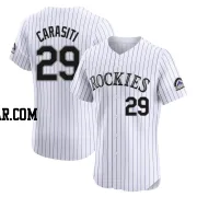 Matt Carasiti Men's Colorado Rockies White Elite Home Jersey