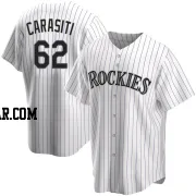 Matt Carasiti Men's Colorado Rockies White Replica Home Jersey