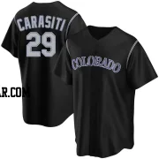 Matt Carasiti Youth Colorado Rockies Black Replica Alternate Jersey