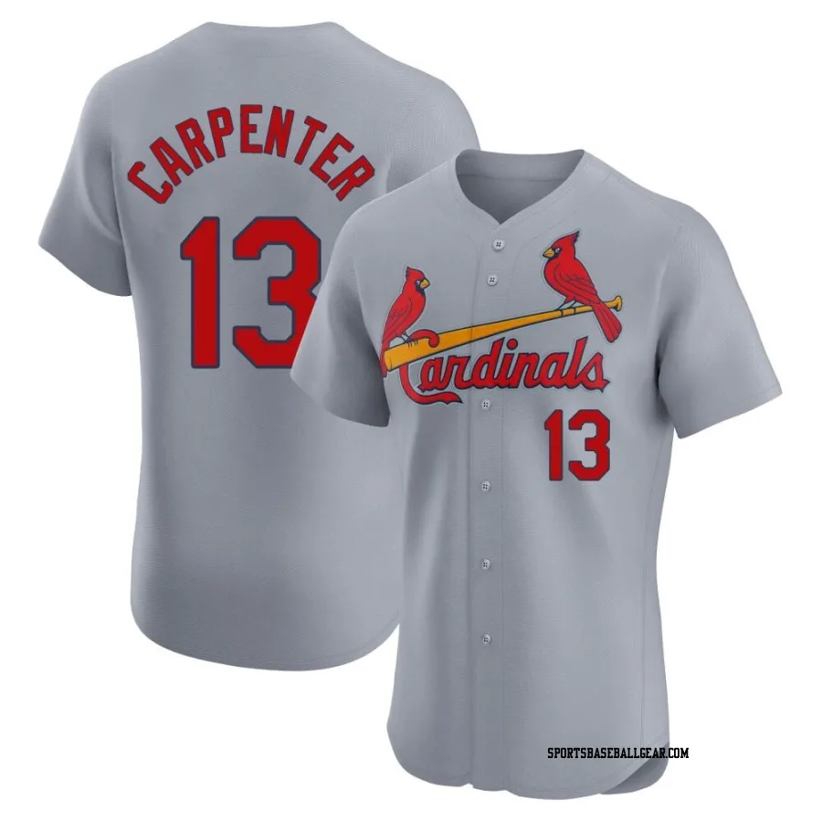 Matt Carpenter Men's St. Louis Cardinals Gray Elite Road Jersey