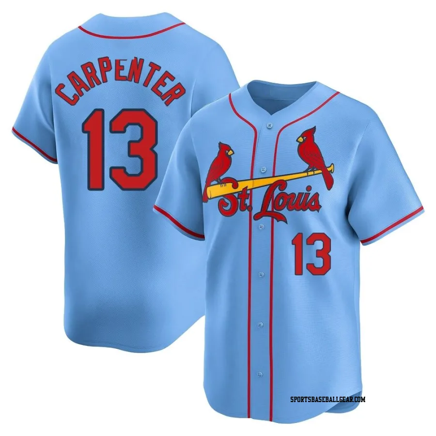 Matt Carpenter Men's St. Louis Cardinals Light Blue Limited Alternate Jersey