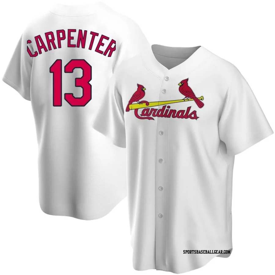 Matt Carpenter Men's St. Louis Cardinals White Replica Home Jersey