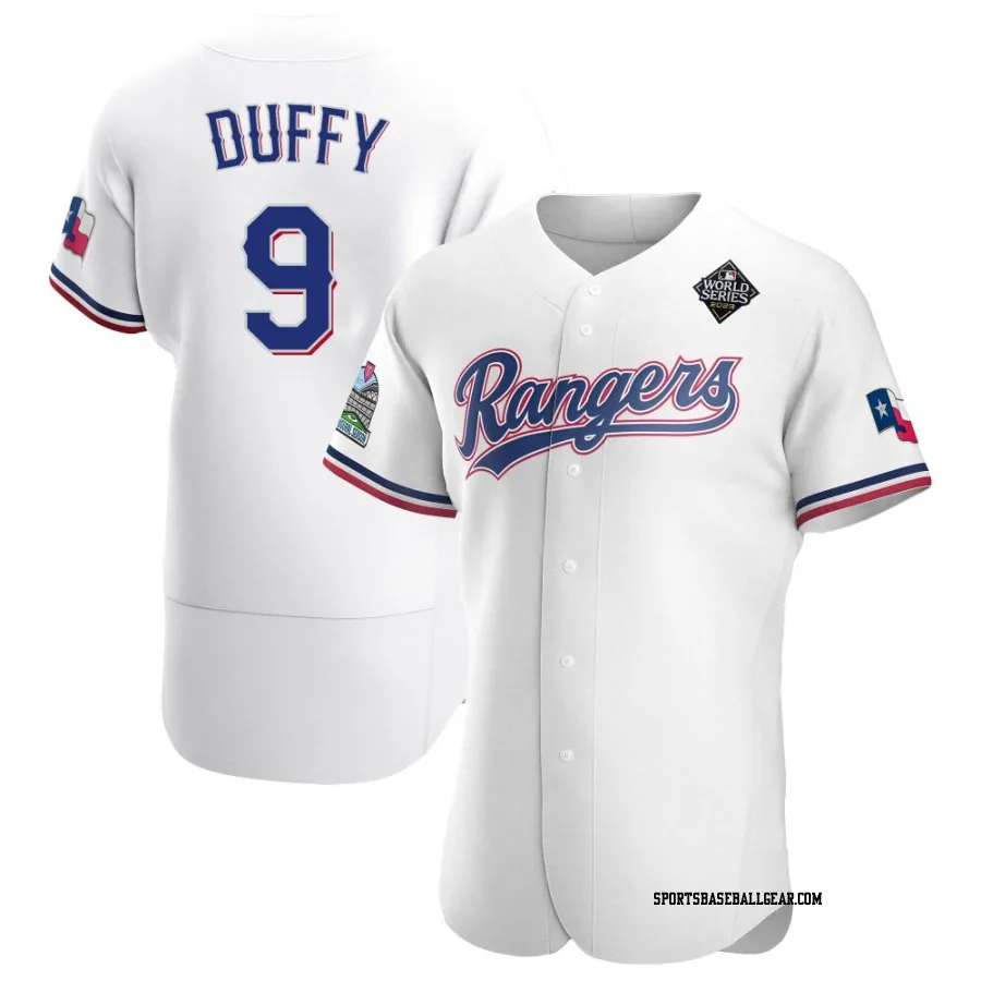 Matt Duffy Men's Texas Rangers White Authentic Home 2023 World Series Jersey