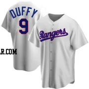 Matt Duffy Men's Texas Rangers White Replica Home Cooperstown Collection Jersey