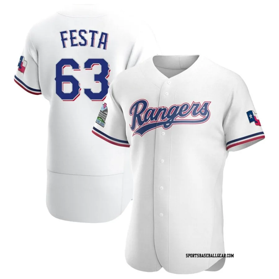 Matt Festa Men's Texas Rangers White Authentic Home Jersey