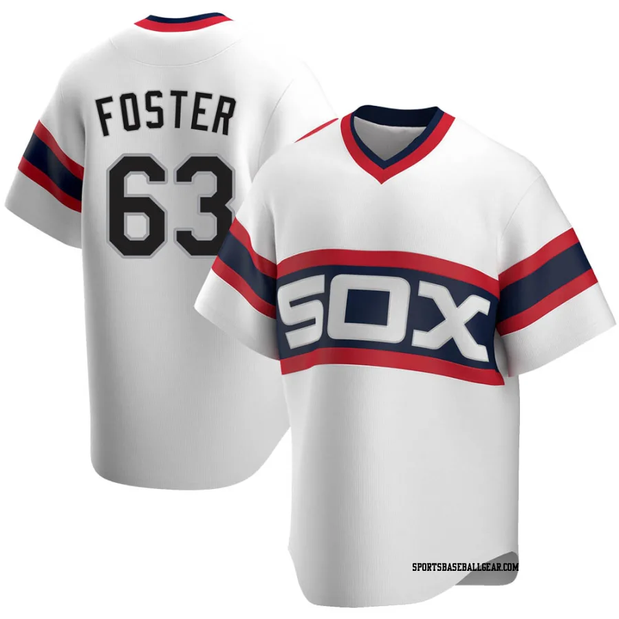 Matt Foster Men's Chicago White Sox White Replica Cooperstown Collection Jersey