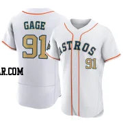 Matt Gage Men's Houston Astros Gold Authentic White 2023 Collection Jersey