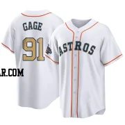 Matt Gage Men's Houston Astros Gold Replica White 2023 Collection Jersey