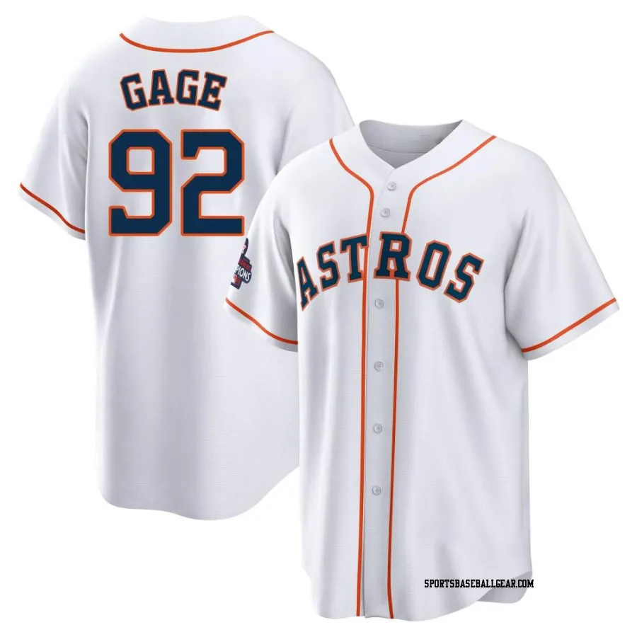 Matt Gage Men's Houston Astros White Replica 2022 World Series Champions Home Jersey