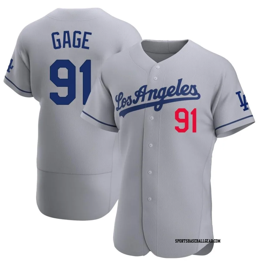 Matt Gage Men's Los Angeles Dodgers Gray Authentic Away Jersey