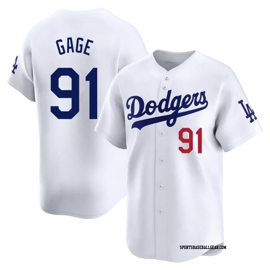 Matt Gage Men's Los Angeles Dodgers White Limited Home Jersey