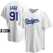 Matt Gage Men's Los Angeles Dodgers White Replica Home Jersey