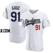 Matt Gage Men's Los Angeles Dodgers White/Gold Authentic 2021 Gold Program Player Jersey