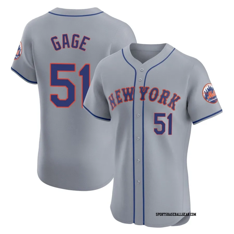 Matt Gage Men's New York Mets Gray Elite Road Jersey