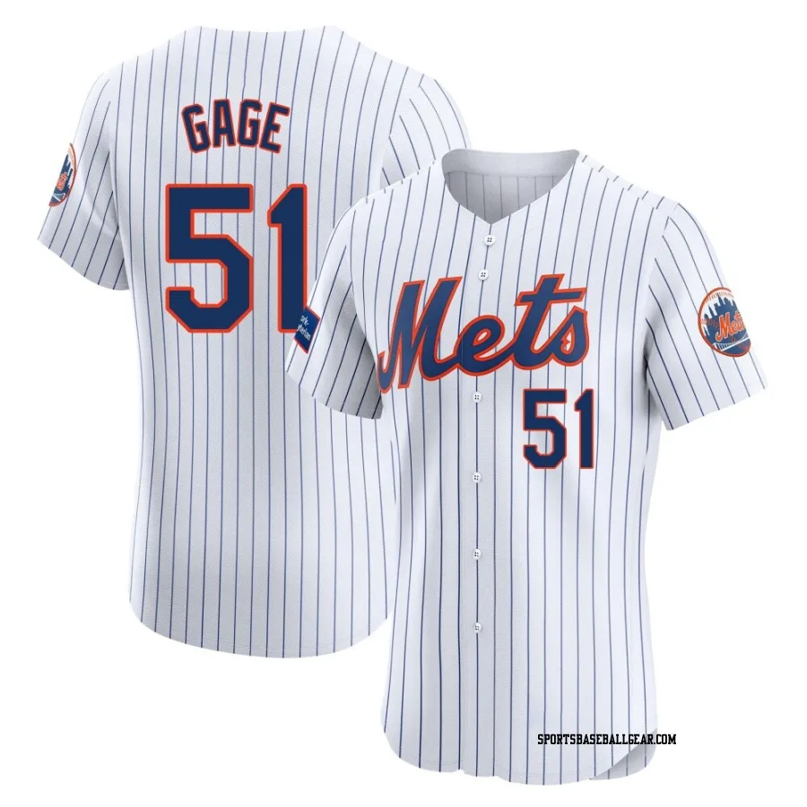 Matt Gage Men's New York Mets White Elite Home Patch Jersey