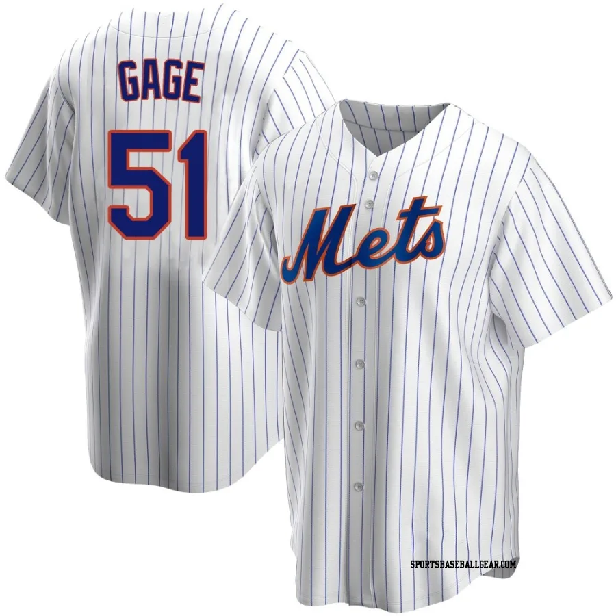 Matt Gage Men's New York Mets White Replica Home Jersey