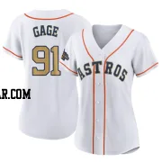 Matt Gage Women's Houston Astros Gold Authentic White 2023 Collection Jersey