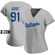 Matt Gage Women's Los Angeles Dodgers Gray Authentic Road Jersey