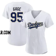 Matt Gage Women's Los Angeles Dodgers White/Gold Replica 2021 Gold Program Player Jersey