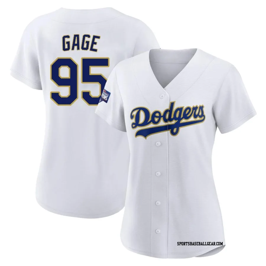 Matt Gage Women's Los Angeles Dodgers White/Gold Replica 2021 Gold Program Player Jersey