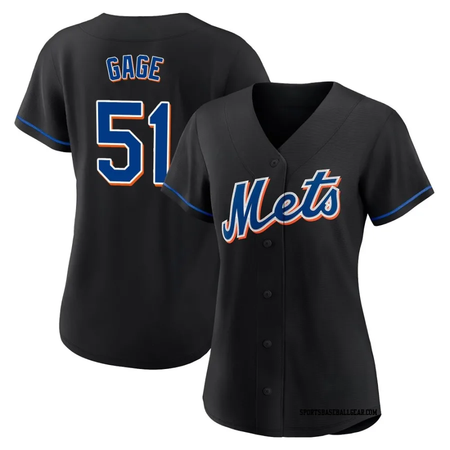 Matt Gage Women's New York Mets Black Replica 2022 Alternate Jersey