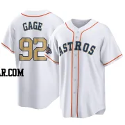 Matt Gage Youth Houston Astros Gold Replica White 2023 Collection Jersey