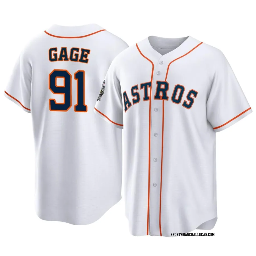 Matt Gage Youth Houston Astros White Replica 2022 World Series Home Jersey