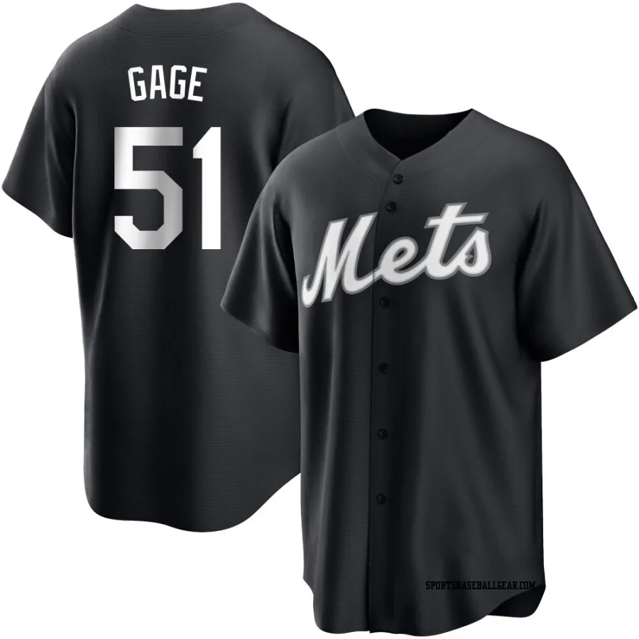 Matt Gage Youth New York Mets Black/White Replica Jersey