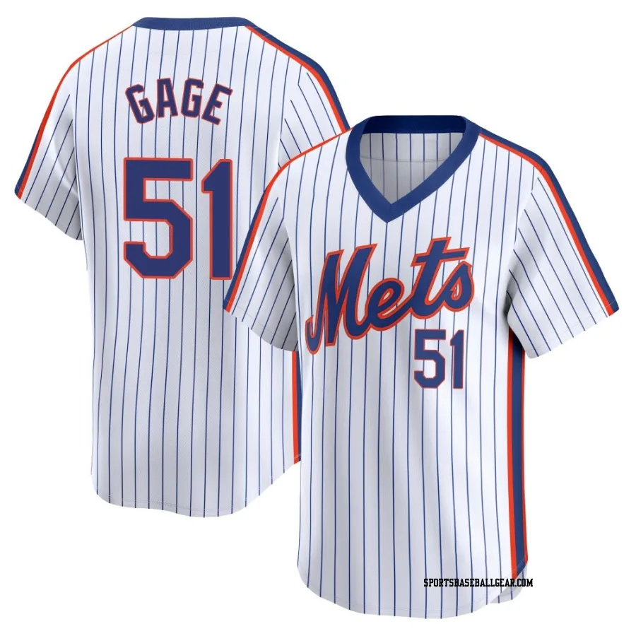 Matt Gage Youth New York Mets White Limited Cooperstown Collection Jersey