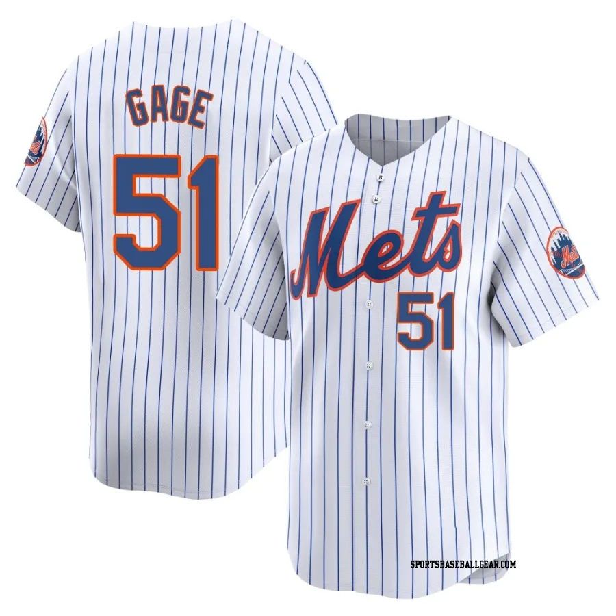 Matt Gage Youth New York Mets White Limited Home Jersey