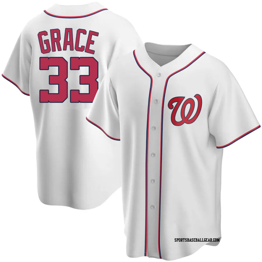 Matt Grace Youth Washington Nationals White Replica Home Jersey