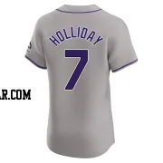 Matt Holliday Men's Colorado Rockies Gray Elite Road Jersey